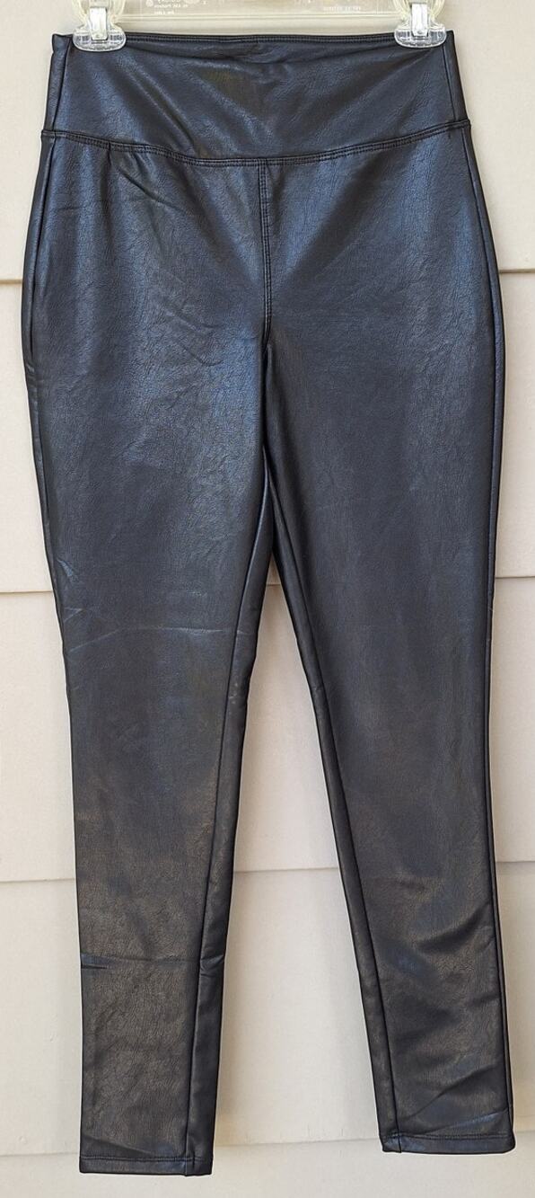 BBJ Los Angeles Vegan Faux Leather Black Legging pants Size S Stretchy